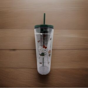 Starbucks Hello Kitty Cold Cup Tumbler 2025 Acrylic 24oz Limited Edition in hand